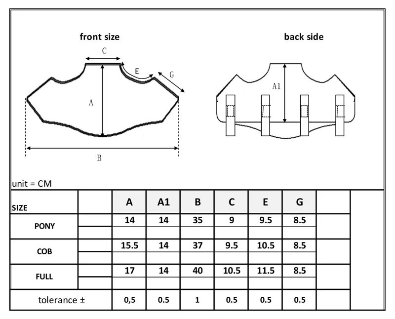 Catago Fir-Tech Poll Hood size guide